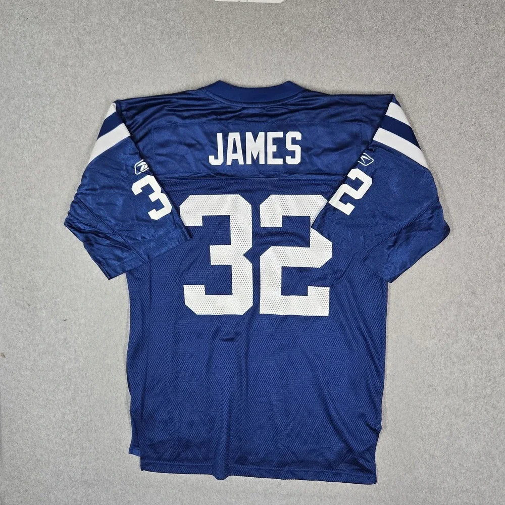 Indianapolis Colts Men Jersey L Blue Edgerrin James #32 Mesh Logo Football NFL